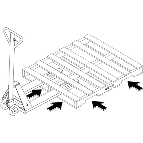 Transpalette hydraulique &agrave; 4 entr&eacute;es, 48" l x 7" la, Capacit&eacute; 4000 lb Helyx Safety & Industrial Supplies