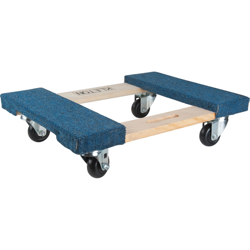 Carpeted Ends Hardwood Dolly, Wood Frame, 18" W x 30" L, 900 lbs. Capacity Helyx Safety & Industrial Supplies