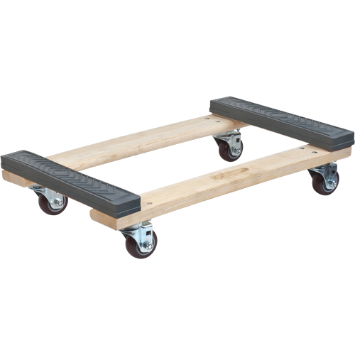 Socle roulant en bois dur &agrave; bouts avec caoutchouc, Cadre en Bois, 18" la x 24" p x 7" h, Capacit&eacute; de 1000 lb Helyx Safety & Industrial Supplies