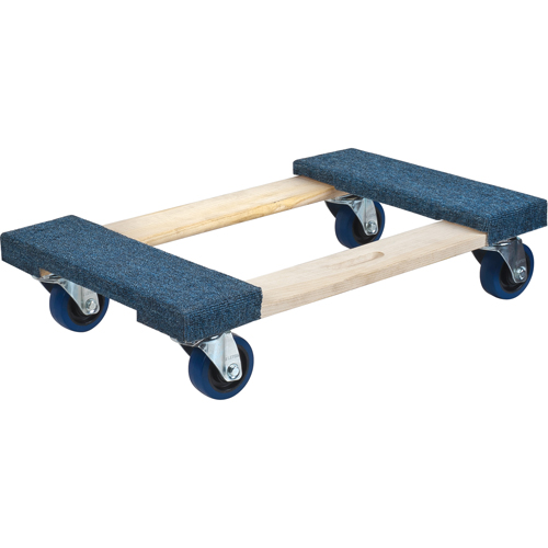 Carpeted Ends Hardwood Dolly, Wood Frame, 18" W x 30" L, 1400 lbs. Capacity Helyx Safety & Industrial Supplies