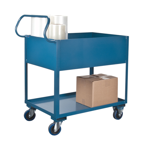 Deep Lipped Service Cart, 2 Tiers, 24" W x 47" H x 36" D, 1200 lbs. Capacity Helyx Safety & Industrial Supplies