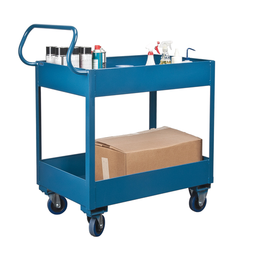 Chariots de service &agrave; bordure profonde, 2 Tiers, 24" la x 47" h x 36" p, Capacit&eacute; 1200 lb Helyx Safety & Industrial Supplies
