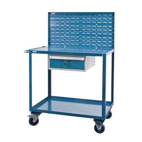 Chariots de service mobiles, 2 Tiers, 24" la x 57" h x 40" p, Capacit&eacute; 1200 lb Helyx Safety & Industrial Supplies