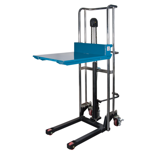 Hydraulic Platform Lift Stacker, Foot Pump Operated, 880 lbs. Capacity, 60" Max Lift Helyx Safety & Industrial Supplies