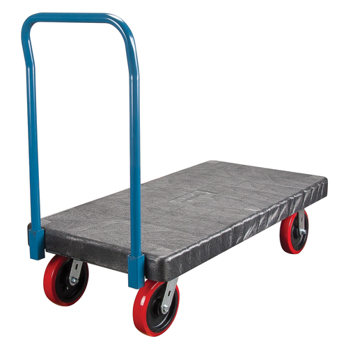 Chariots &agrave; plateforme en plastique, 48" lo x 24" la, 2500 lb cap, Roues Polyur&eacute;thane Helyx Safety & Industrial Supplies