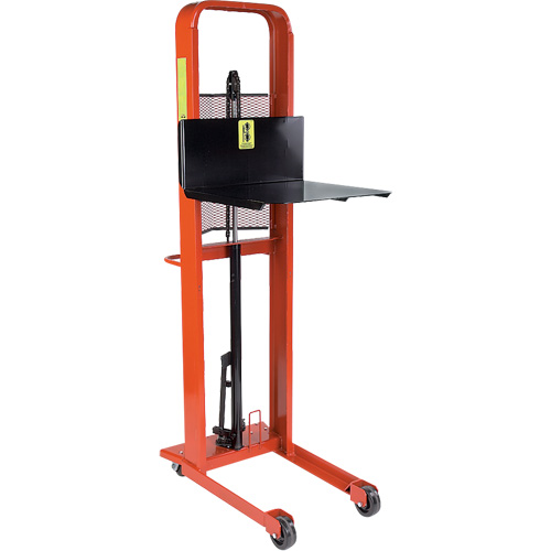 Hydraulic Platform Lift Stacker, Foot Pump Operated, 1000 lbs. Capacity, 80" Max Lift Helyx Safety & Industrial Supplies