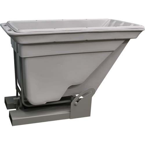 Self Dumping Hopper, Polyethylene, 5/8 cu.yd., Grey Helyx Safety & Industrial Supplies