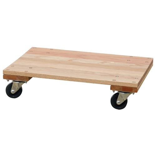 Socle roulant &agrave; plateforme en bois solide, Roues en Caoutchouc, Capacit&eacute; de 900 lb, 16" la x 24" p x 6" h Helyx Safety & Industrial Supplies