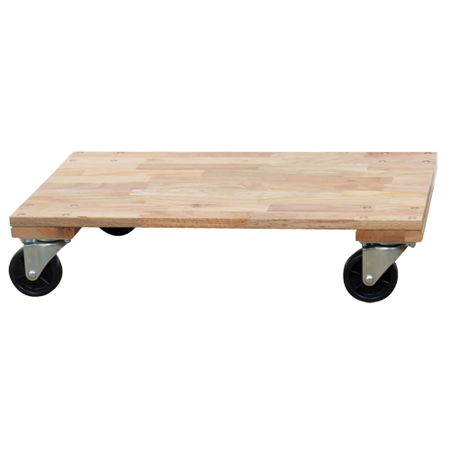 Socle roulant &agrave; plateforme en bois solide, Roues en Caoutchouc, Capacit&eacute; de 1200 lb, 24" la x 36" p x 7" h Helyx Safety & Industrial Supplies