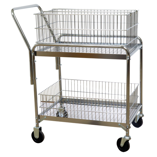 Chariot de bureau en treillis m&eacute;tallique pour le courrier, 200 lb Capacit&eacute;, Chrome, 20" p x 33" la x 37-1/2" h, Chrom&eacute; Helyx Safety & Industrial Supplies