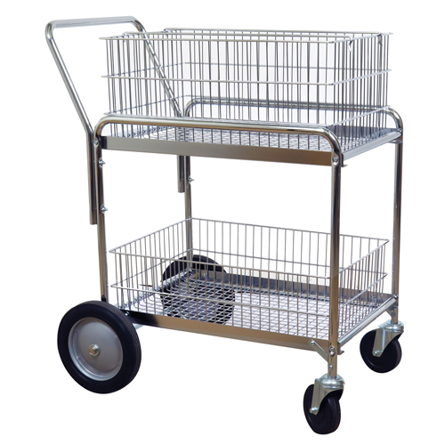 Chariot de bureau en treillis m&eacute;tallique pour le courrier, 200 lb Capacit&eacute;, Chrome, 23-3/4" p x 33-1/2" la x 38-1/4" h, Chrom&eacute; Helyx Safety & Industrial Supplies