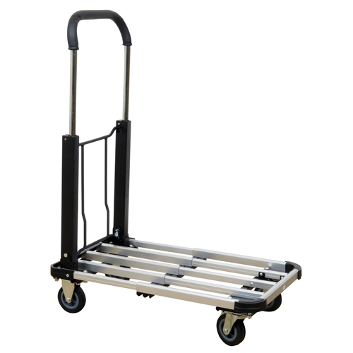 Chariot &agrave; plateforme avec poign&eacute;e pliante, Aluminium, 300 lb, 28" lo x 16" la, Hauteur 37,75" Helyx Safety & Industrial Supplies