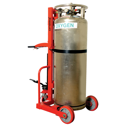 Hydraulic Large Liquid Gas Cylinder Cart HLCC-B, Polyurethane Wheels, 20" W x 20" D Base, 1000 lbs. Helyx Safety & Industrial Supplies