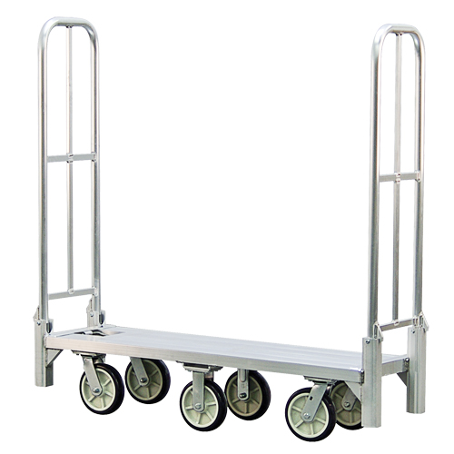 Aluminum U-Boat Folding Bulk Delivery Cart, 18" W x 61" L, 1200 lbs. Cap., Polyurethane Wheels Helyx Safety & Industrial Supplies