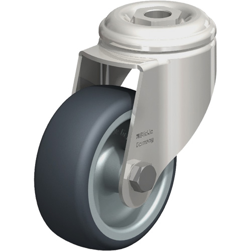 Stainless Steel Thermoplastic Elastomer Caster, Swivel, 3-1/8" (79.5 mm) Dia., 220 lbs. (100 kg.) Capacity Helyx Safety & Industrial Supplies