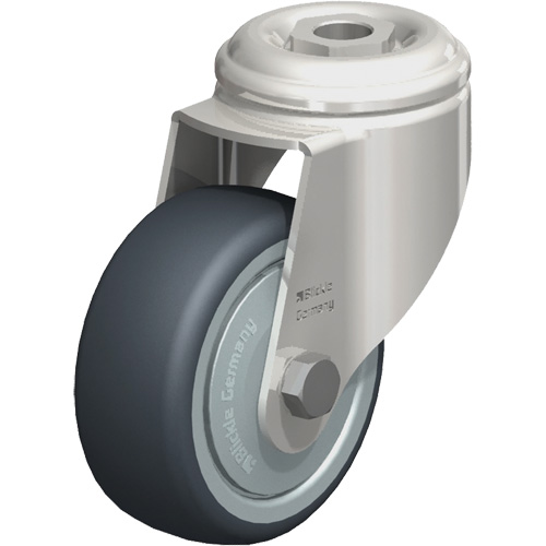 Stainless Steel Thermoplastic Elastomer Caster, Swivel, 3-1/8" (79.5 mm) Dia., 220 lbs. (100 kg.) Capacity Helyx Safety & Industrial Supplies