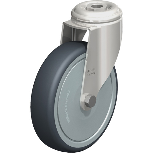 Stainless Steel Thermoplastic Elastomer Caster, Swivel, 5" (127 mm) Dia., 265 lbs. (120 kg.) Capacity Helyx Safety & Industrial Supplies