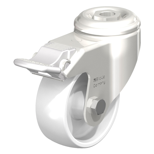 Roulette en nylon acier inoxydable, Pivotant avec frein, Diam&egrave;tre 3-1/8" (79,5 mm), Capacit&eacute; 265 lb (120 kg) Helyx Safety & Industrial Supplies