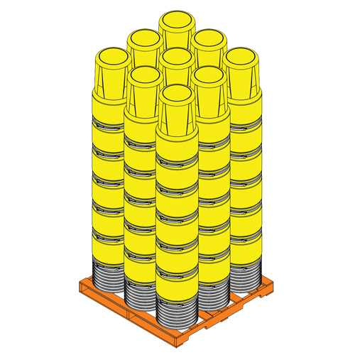 Baril emboîtable en poly&eacute;thyl&egrave;ne, 14 gal. US (11,7 gal. imp.), Dessus ouvert, Bleu Helyx Safety & Industrial Supplies