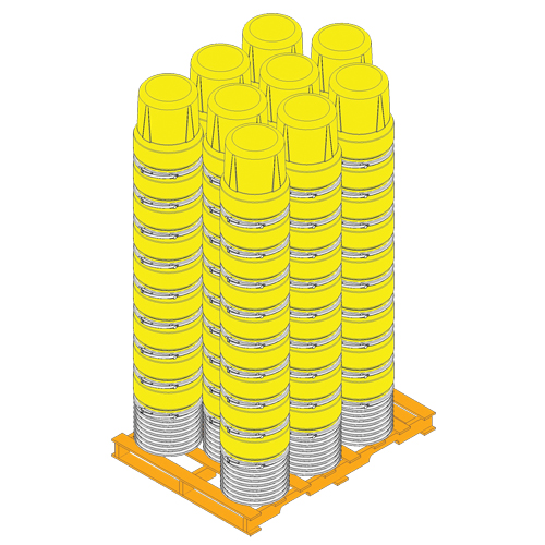 Nestable Polyethylene Drum, 10 US gal (8.33 imp. gal.), Open Top, Yellow Helyx Safety & Industrial Supplies