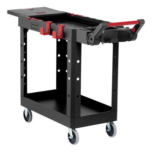 Chariot utilitaire robuste et polyvalent, 2 tiers, 17-3/4" x 36" x 46-1/5", Capacit&eacute; 500 lb Helyx Safety & Industrial Supplies