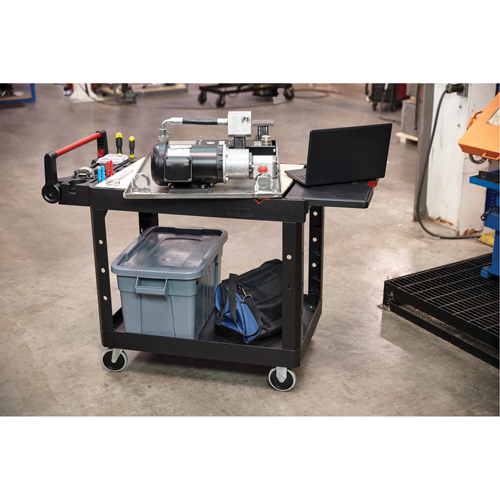 Chariot utilitaire robuste et polyvalent, 2 tiers, 17-3/4" x 36" x 46-1/5", Capacit&eacute; 500 lb Helyx Safety & Industrial Supplies