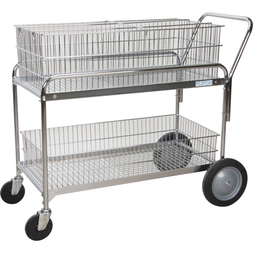 Chariot de bureau en treillis m&eacute;tallique pour le courrier, 250 lb Capacit&eacute;, Chrome, 23" p x 42" la x 38" h, Chrom&eacute; Helyx Safety & Industrial Supplies