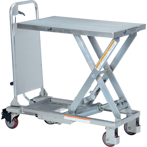 Manual Hydraulic Scissor Lift Table, 27-1/2" L x 17-5/8" W, Partial Stainless Steel, 400 lbs. Capacity Helyx Safety & Industrial Supplies