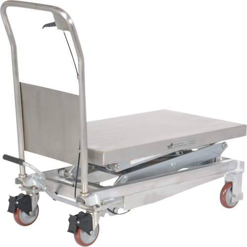 Table &eacute;l&eacute;vatrice hydraulique manuelle &agrave; ciseaux, 35-1/2" lo x 20" la, Partiellement en acier inoxydable, Capacit&eacute; 800 lb Helyx Safety & Industrial Supplies