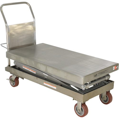 Manual Hydraulic Scissor Lift Table, 47-1/2" L x 24" W, Partial Stainless Steel, 1500 lbs. Capacity Helyx Safety & Industrial Supplies