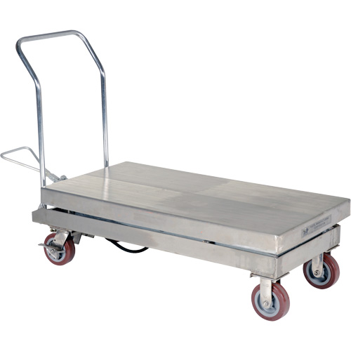 Manual Hydraulic Scissor Lift Table, 47" L x 24" W, Partial Stainless Steel, 2000 lbs. Capacity Helyx Safety & Industrial Supplies