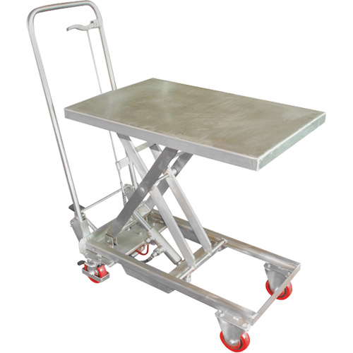 Table &eacute;l&eacute;vatrice hydraulique manuelle &agrave; ciseaux, 27-1/2" lo x 17-3/4" la, Acier inoxydable, Capacit&eacute; 200 lb Helyx Safety & Industrial Supplies