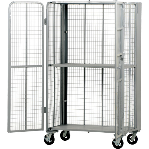 FST Series Folding Security Truck, 1 Tiers, 27" L x 45" W x 77" H, 2000 lbs. Cap. Helyx Safety & Industrial Supplies