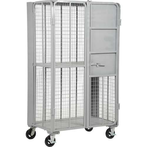 FST Series Folding Security Truck, 1 Tiers, 27" L x 45" W x 77" H, 2000 lbs. Cap. Helyx Safety & Industrial Supplies