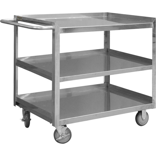 Chariot avec tablettes de calibre industriel, 3 Tiers, 30-1/8" la x 35" h x 66" p, Capacit&eacute; 1200 lb Helyx Safety & Industrial Supplies