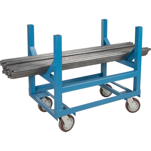 Chariot &agrave; berceaux pour tuyaux et barres, 48" lo x 24" la x 34" h, Capacit&eacute; de 2500 lb, Roue Polyur&eacute;thane Helyx Safety & Industrial Supplies