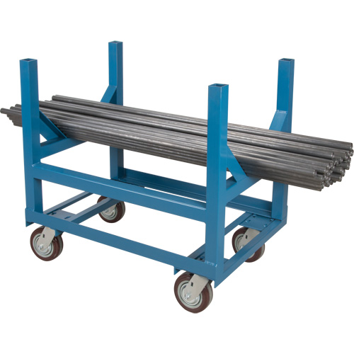 Chariot &agrave; berceaux pour tuyaux et barres, 48" lo x 24" la x 34" h, Capacit&eacute; de 2500 lb, Roue Polyur&eacute;thane Helyx Safety & Industrial Supplies