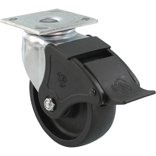 Roulette Emaxx RollX, Pivotant avec frein, 4" (101,6 mm), Nylon, 1200 lb (544,3 kg) Helyx Safety & Industrial Supplies