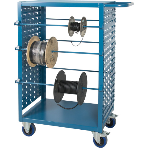 Mobile Wire Spool Cart, Steel, 6 Rod, 21" W x 48" H x 38" D, 1200 lbs. Capacity Helyx Safety & Industrial Supplies
