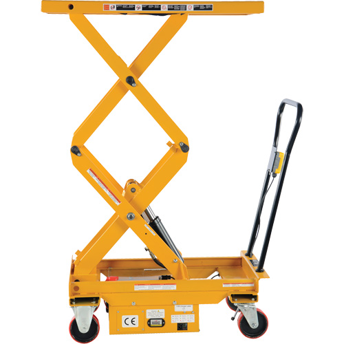 DC Powered Hydraulic Scissor Lift Elevating Cart, Steel, 39-3/4" L x 20-1/2" W, 1000 lbs. Capacity Helyx Safety & Industrial Supplies