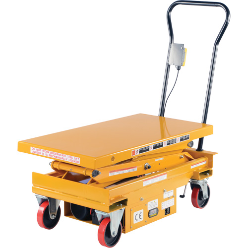 DC Powered Hydraulic Scissor Lift Elevating Cart, Steel, 39-3/4" L x 20-1/2" W, 1000 lbs. Capacity Helyx Safety & Industrial Supplies