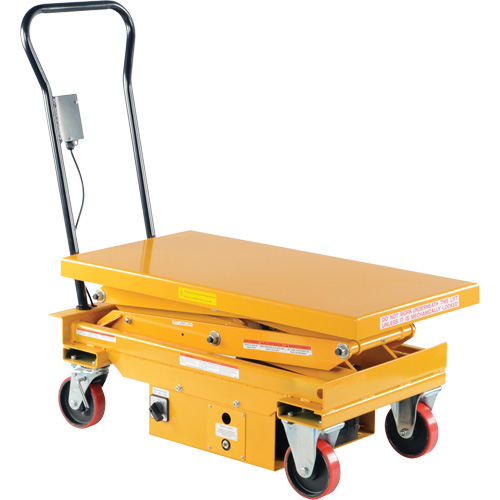 DC Powered Hydraulic Scissor Lift Elevating Cart, Steel, 39-3/4" L x 20-1/2" W, 1000 lbs. Capacity Helyx Safety & Industrial Supplies