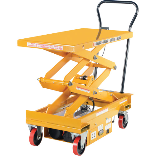 DC Powered Hydraulic Scissor Lift Elevating Cart, Steel, 39-3/4" L x 20-1/2" W, 1000 lbs. Capacity Helyx Safety & Industrial Supplies
