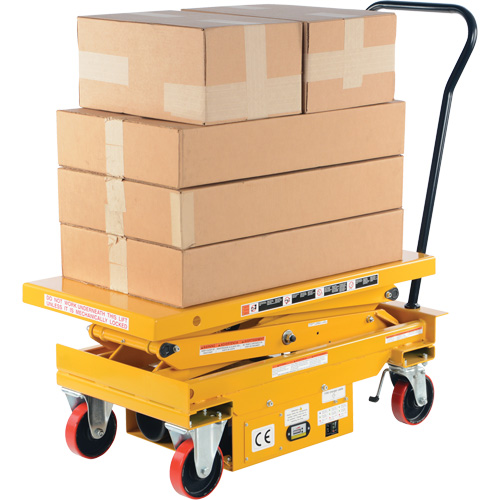 DC Powered Hydraulic Scissor Lift Elevating Cart, Steel, 39-3/4" L x 20-1/2" W, 1000 lbs. Capacity Helyx Safety & Industrial Supplies