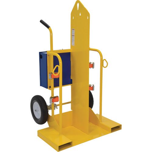 Welding Cylinder Torch Cart, Foam-Filled Wheels, 24" W x 19-1/2" L Base, 500 lbs. Helyx Safety & Industrial Supplies