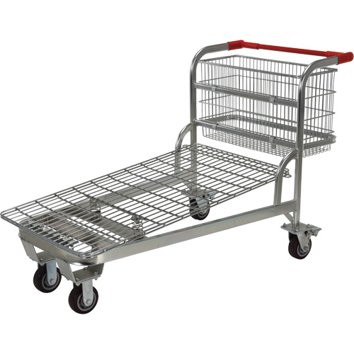 Nestable Wire Cart, Steel, 28-3/4" x 37-1/16" x 59-5/8", 275 lbs. Capacity Helyx Safety & Industrial Supplies