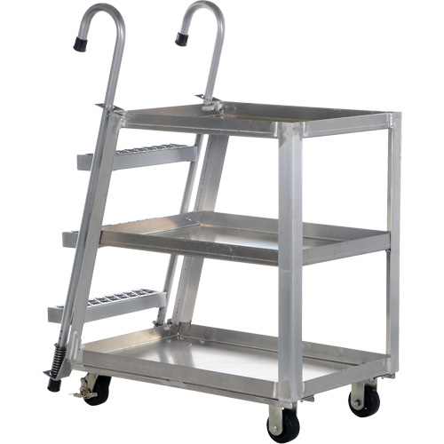 Chariot de pr&eacute;l&egrave;vement de stock, Aluminium, 21-7/8" la x 40" p, 3 tablettes, Capacit&eacute; 660 lb Helyx Safety & Industrial Supplies