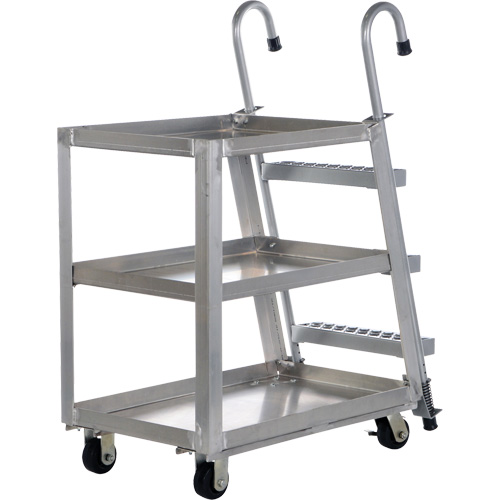 Chariot de pr&eacute;l&egrave;vement de stock, Aluminium, 21-7/8" la x 40" p, 3 tablettes, Capacit&eacute; 660 lb Helyx Safety & Industrial Supplies