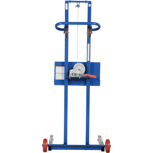 Plateforme &eacute;l&eacute;vatrice &agrave; profil bas pour charge l&eacute;g&egrave;re, M&eacute;canisme Treuil manuel, Capacit&eacute; de 400 lb, Levage max de 55" Helyx Safety & Industrial Supplies