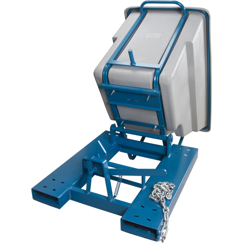 Self-Dumping Hopper, Polyethylene, 5/8 cu.yd., Grey Helyx Safety & Industrial Supplies